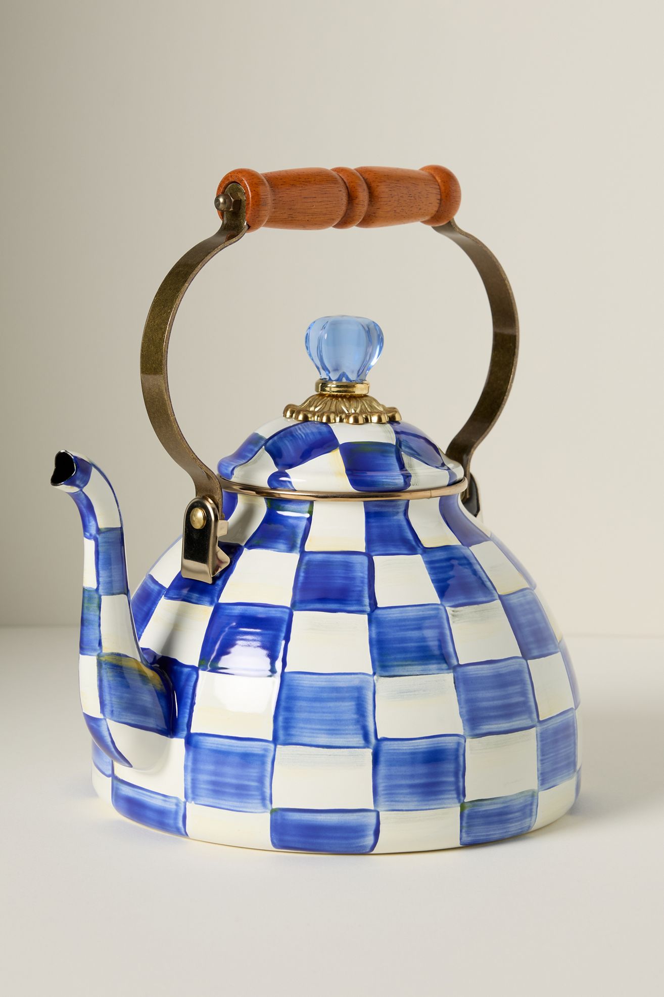 MacKenzie-Childs 3 Qt. Tea Kettle - Royal Check, XL