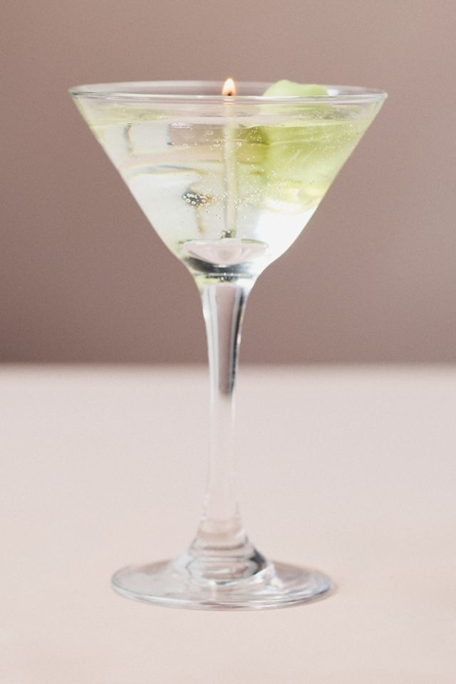 Dirty Martini Glass Candle #1
