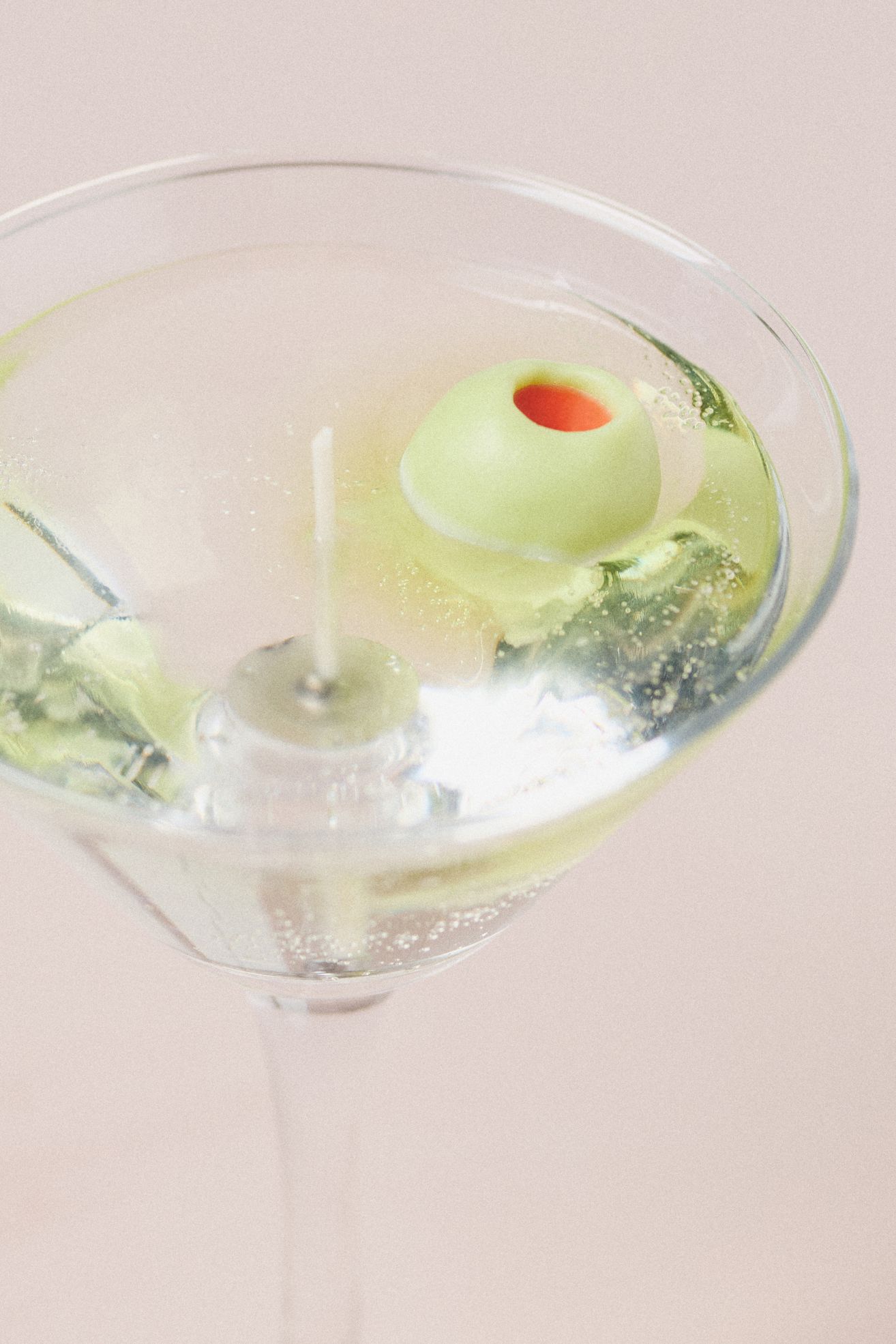 Dirty Martini Glass Candle - Clear, S
