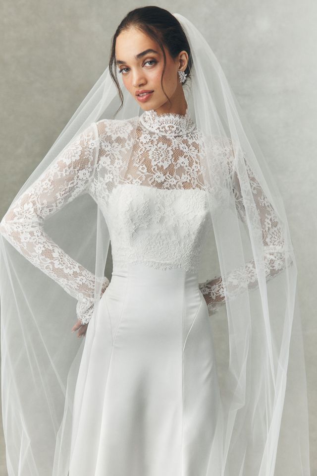 Watters Helenium Beaded Cathedral Veil #2