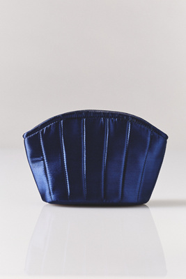 By Anthropologie Satin Half-moon Cosmetic Bag In Blue
