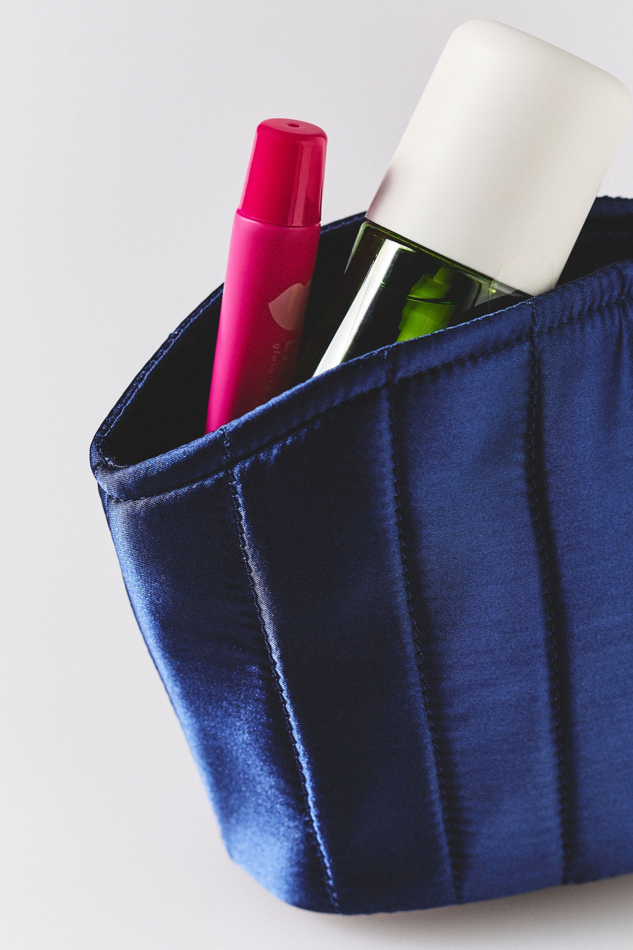 By Anthropologie Satin Half-Moon Cosmetic Bag