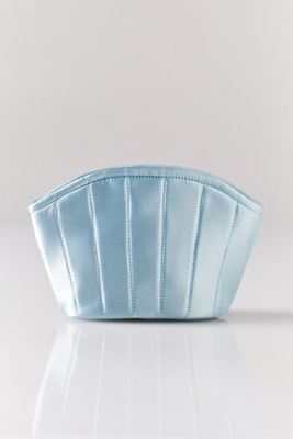 By Anthropologie Satin Half-moon Cosmetic Bag In Blue