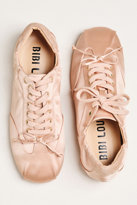 Bibi Lou Satin Ballet Sneakers In Pink