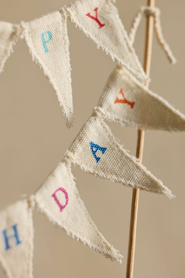 Happy Birthday Pennant Cake Topper #1