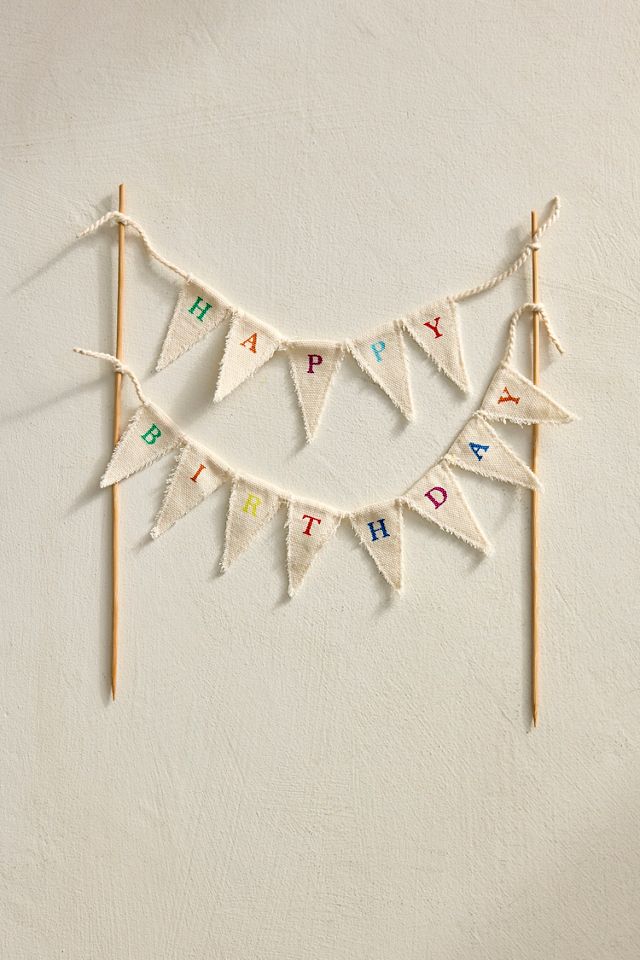 Happy Birthday Pennant Cake Topper #2