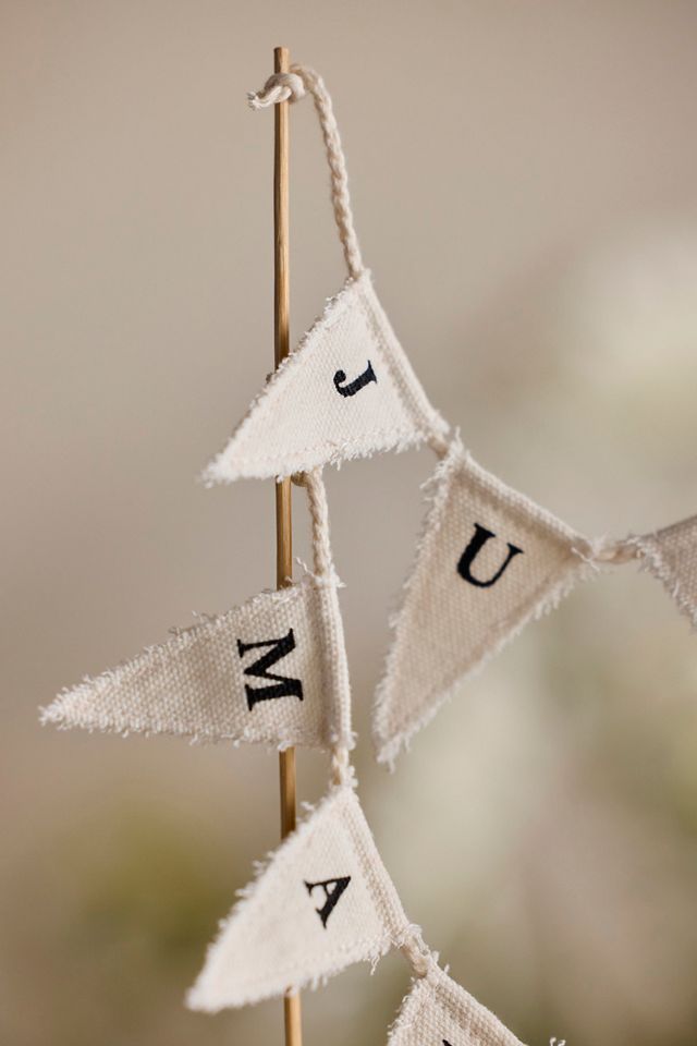 Just Married Pennant Cake Topper #3