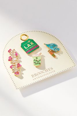 City Brooches, Set of 4