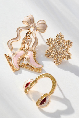 By Anthropologie Sports Brooches, Set Of 3 In Pink