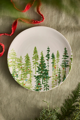 Terrain Holiday Forest Stoneware Cookie Platter In Green