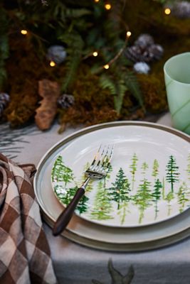 Holiday Forest Stoneware Cookie Platter