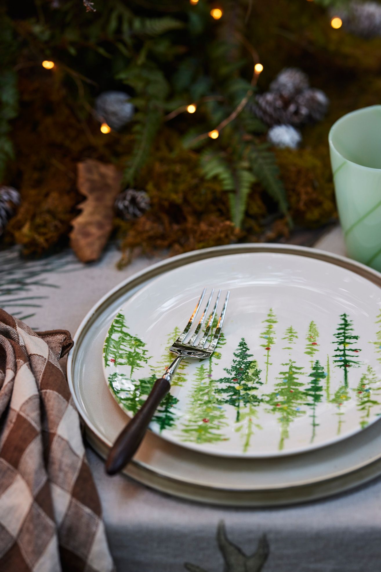 Holiday Forest Stoneware Cookie Platter - Multi, Standard, One Size