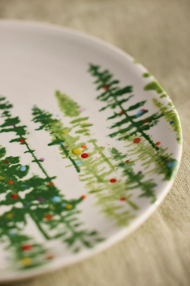 Holiday Forest Stoneware Cookie Platter #1
