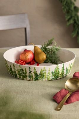 Holiday Forest Stoneware Serving Bowl