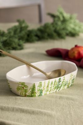 Holiday Forest Stoneware Serving Dish