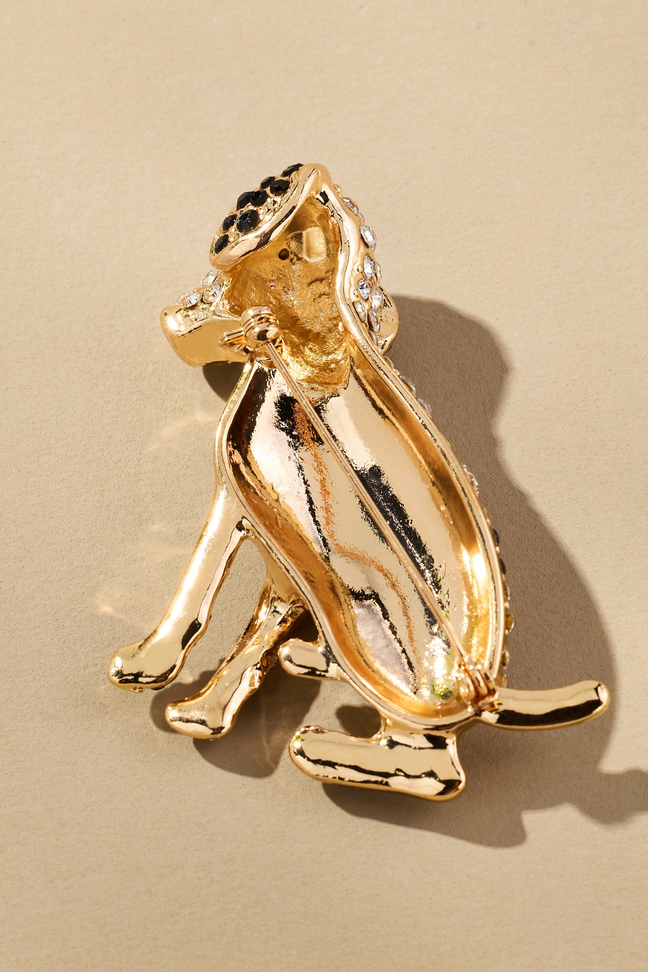 Rhinestone Dog Brooch