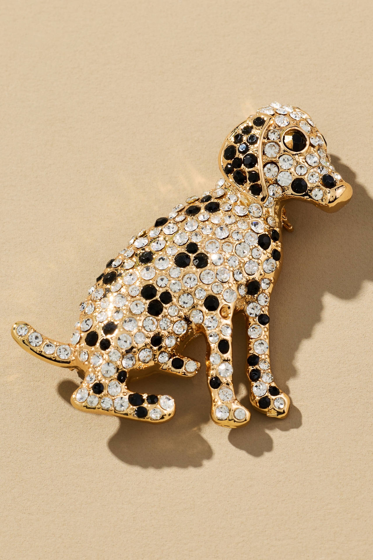 Rhinestone Dog Brooch
