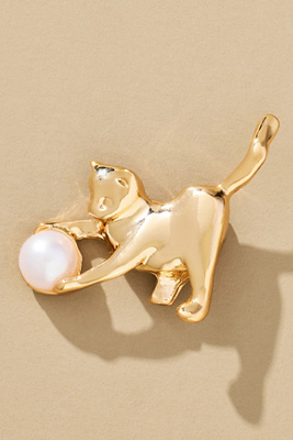 By Anthropologie Playful Pet Brooch In White