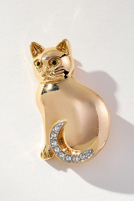 By Anthropologie Playful Pet Brooch In Yellow