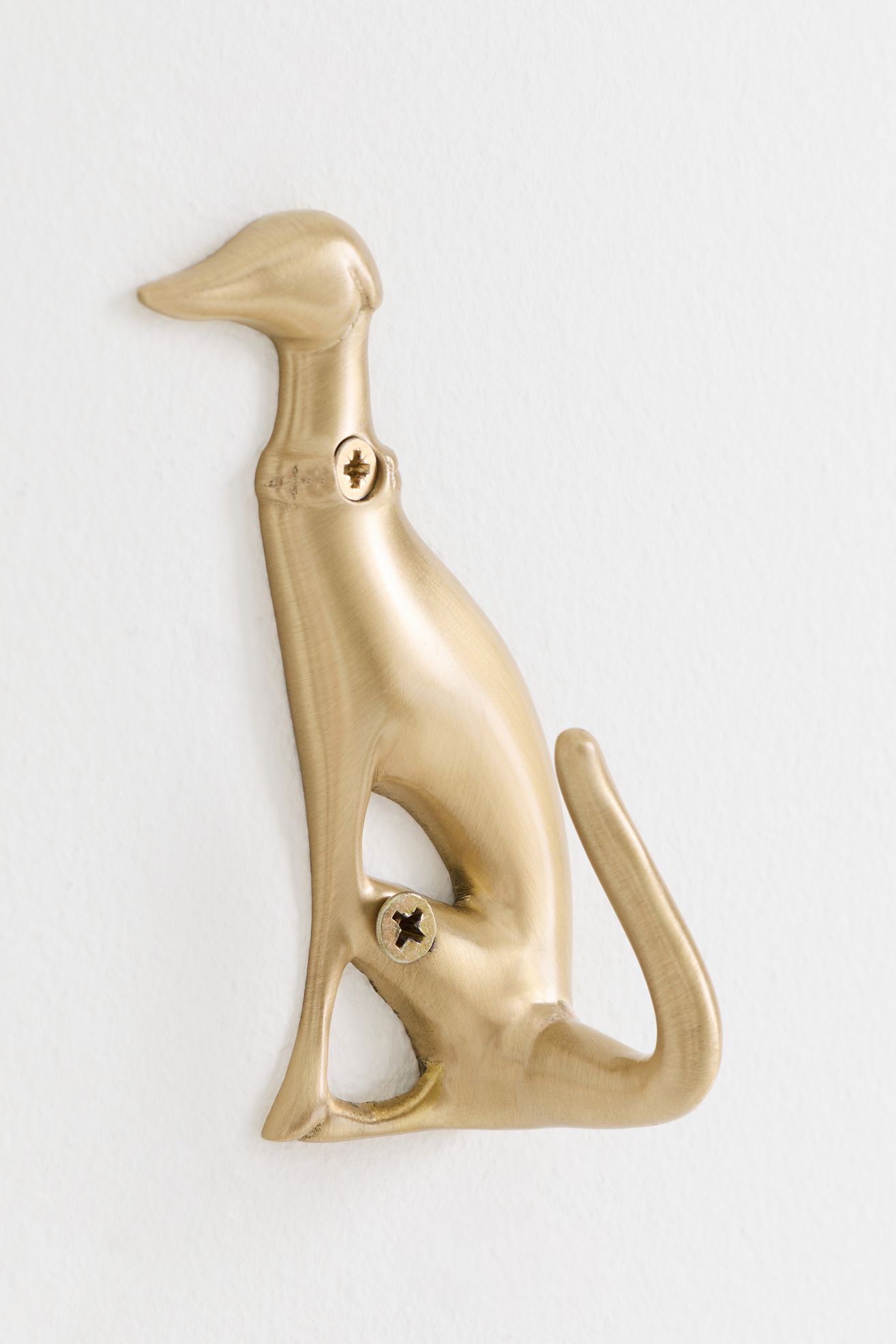 Caine Dog Brass Bath Hook - Brushed Brass, One Size