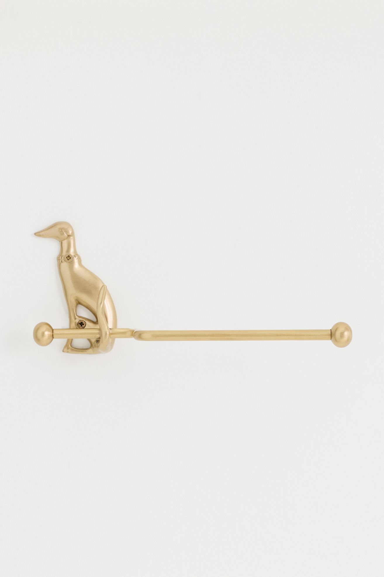 Caine Dog Brass Toilet Paper Holder - Brushed Brass, One Size