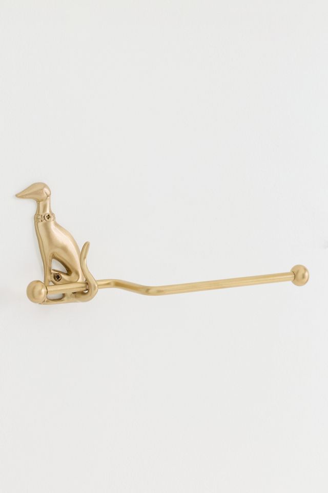 Caine Dog Brass Toilet Paper Holder #2