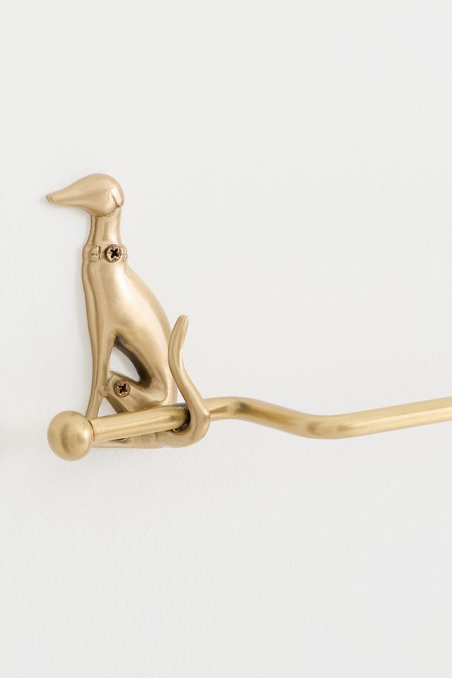 Caine Dog Brass Towel Bar #2