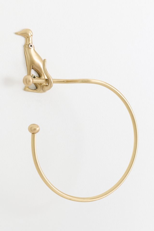 Caine Dog Brass Towel Ring #2