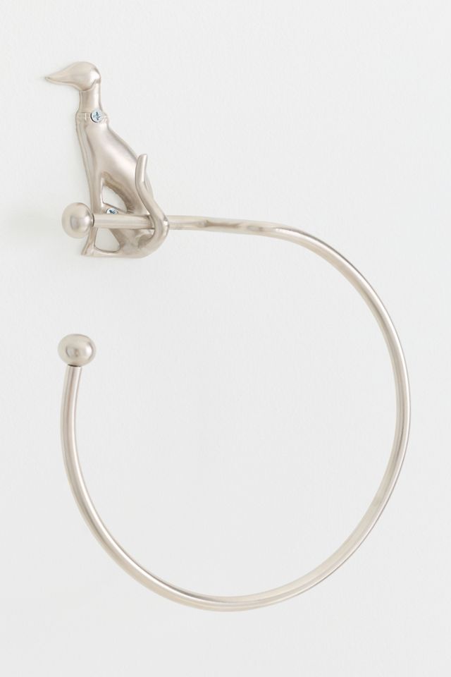 Caine Dog Brass Towel Ring #2