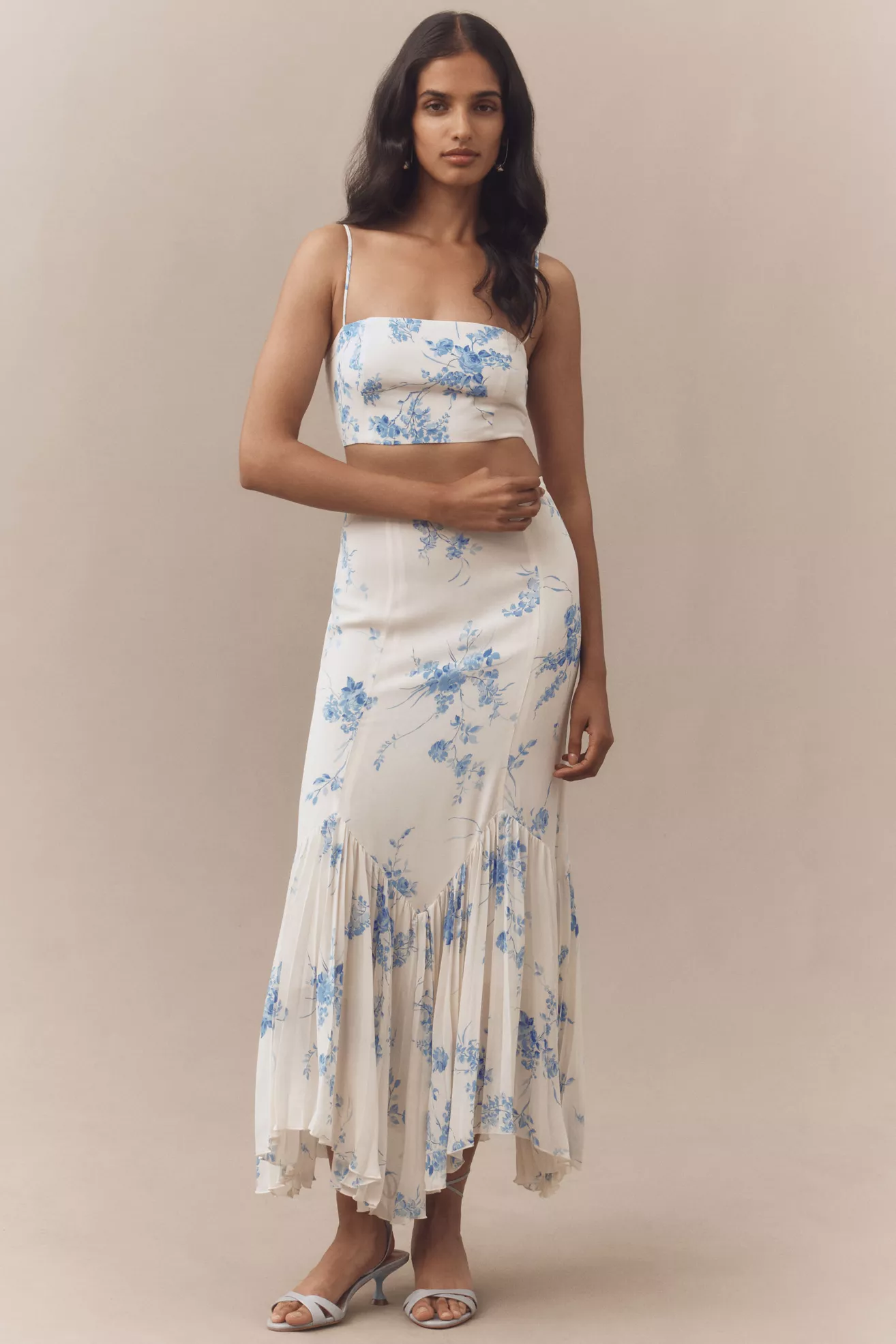 Reformation Van Crop Top & Midi Skirt Set