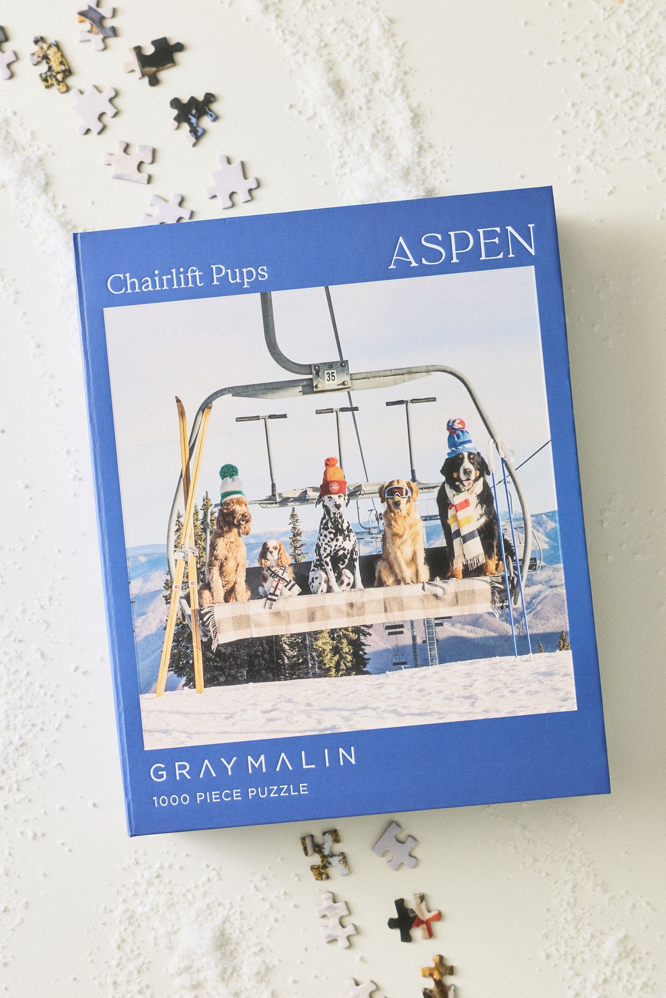Gray Malin Aspen 1000-Piece Book Box Puzzle - Blue, Standard, One Size