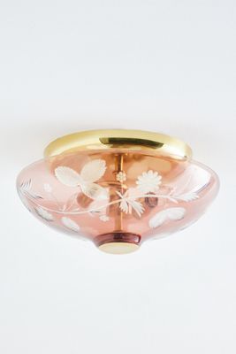 Cyndi Etched Flower Flush Mount