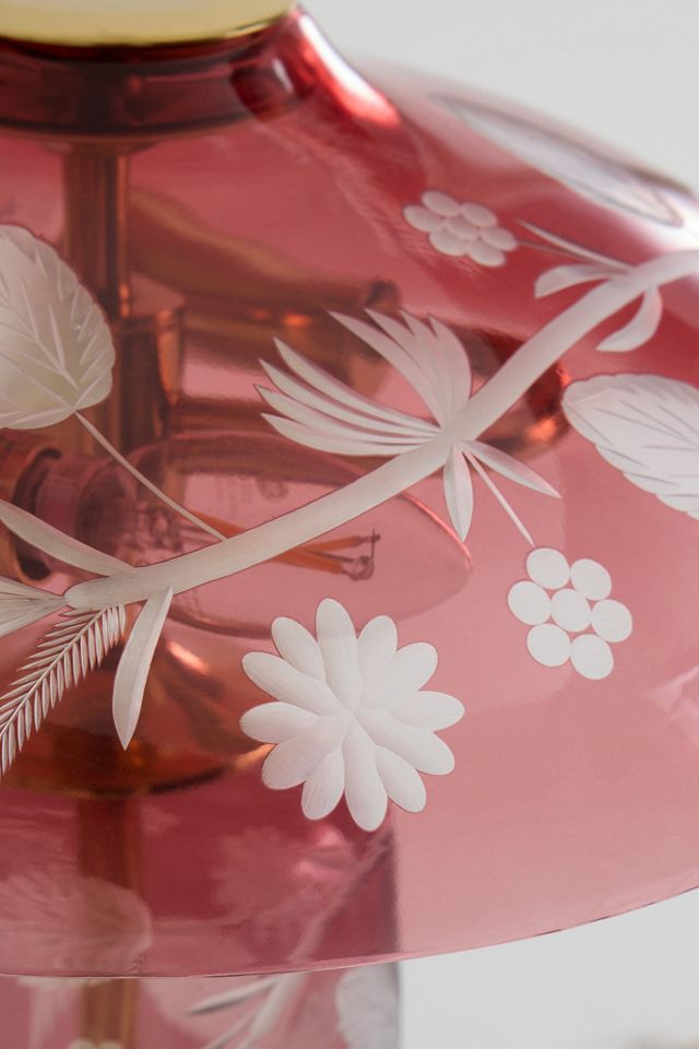 Cyndi Etched Flower Glass Table Lamp | AnthroHome