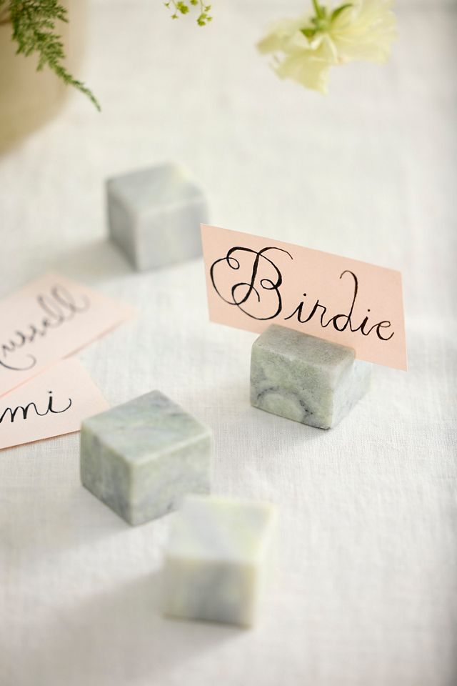 Green Marble Place Card Holders, Set of 4