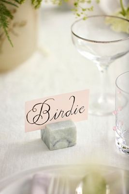 Green Marble Place Card Holders, Set of 4