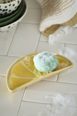 Anthropologie Yellow By Meyer Ceramic Lemon Soap Dish
