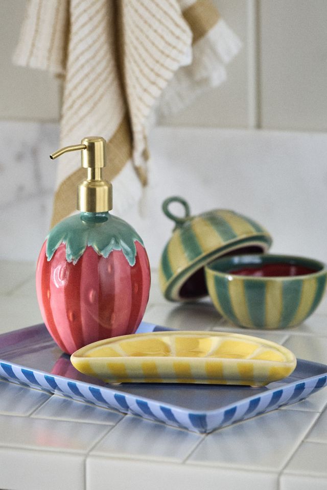 Meyer Ceramic Strawberry Soap Dispenser | AnthroHome