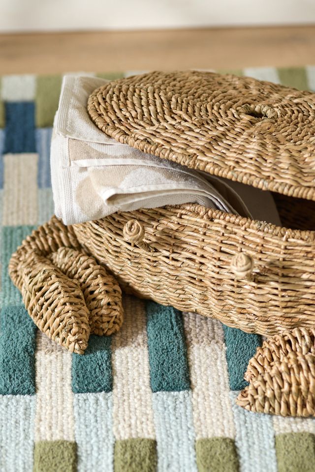 NOAH floral ラグ Crab Seagrass Woven Basket | AnthroHome