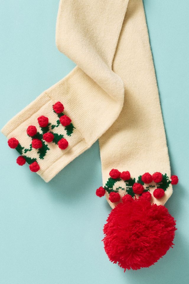 The Foggy Dog Holly Bobble Knit Dog Scarf #2
