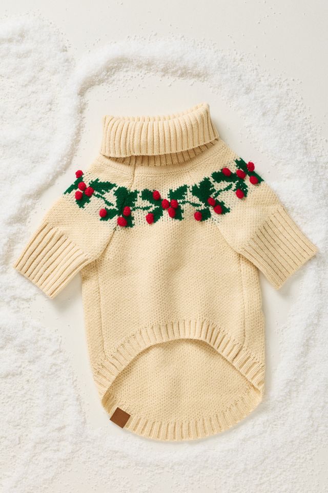 The Foggy Dog Holly Bobble Dog Sweater #1