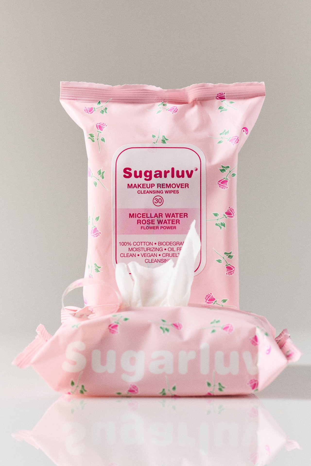 Sugarluv Micellar Water Rose Makeup Remover Cleansing Wipes Duo