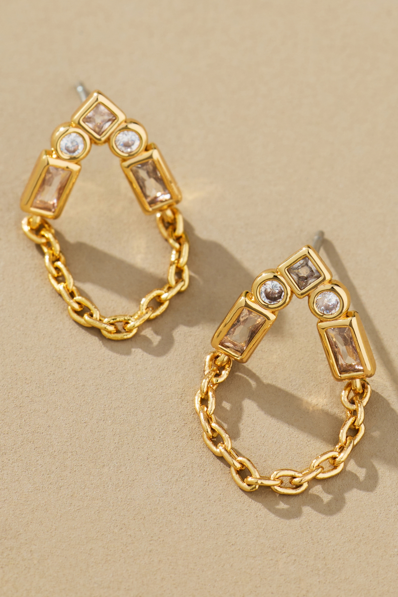Crystal Teardrop Drippy Post Earrings
