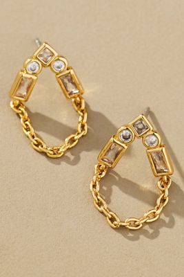 Crystal Teardrop Drippy Post Earrings