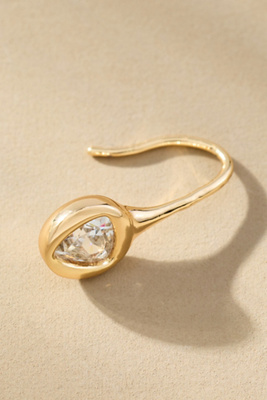 By Anthropologie Dainty Crystal Fishhook Earrings In Gold