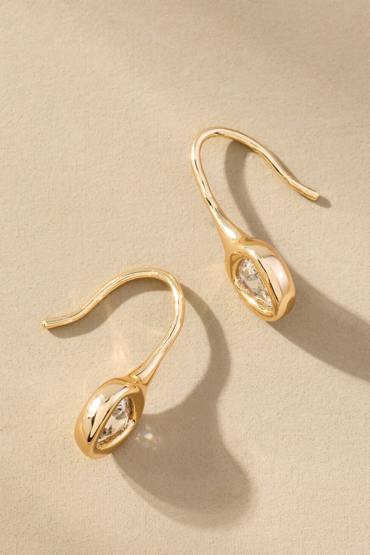 Dainty Crystal Fishhook Earrings