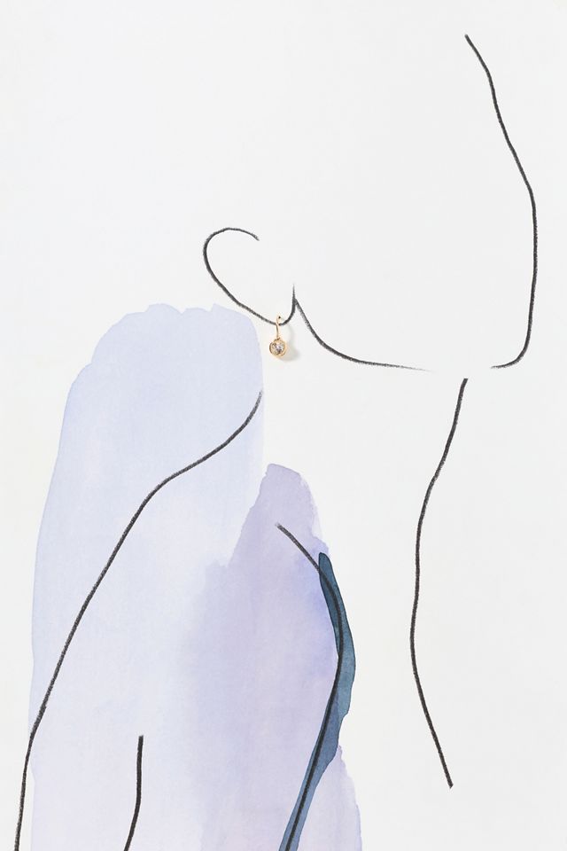 Dainty Crystal Fishhook Earrings #3
