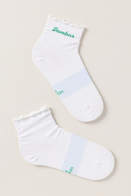 Bombas Ruffle Athletic Quarter Socks In White