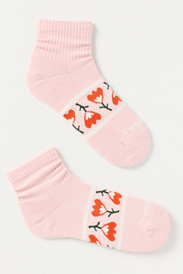 Bombas Garden Party Quarter Socks In Pink