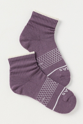 Bombas Merino Blend Marl Quarter Socks In Purple