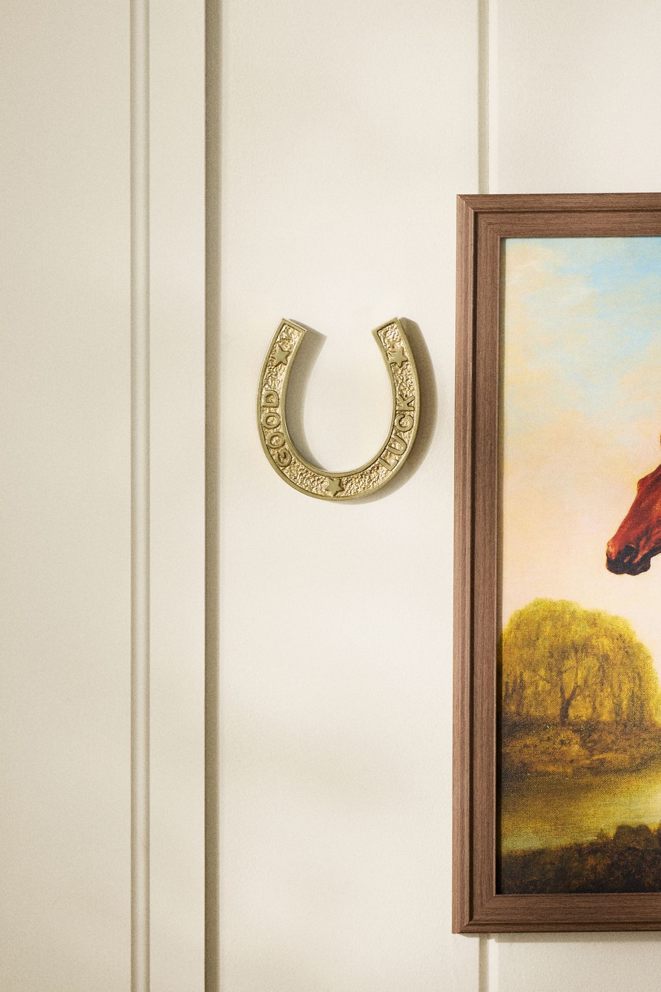 Good Luck Horse Shoe Gallery Wall Charm - Brass, Standard, One Size